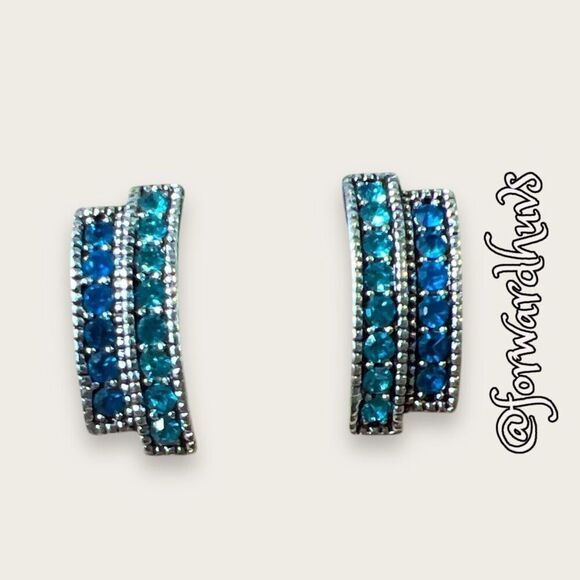 Rhinestone Clip On Earrings - Picture 1 of 10